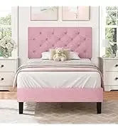 King and Headboard,Boucle Upholstered Platform Bed Frame,Modern Style,Soft Rounded Corners,No Box Spring Required,Easy