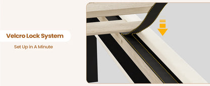 Bed Frame, with Storage Headboard and Power Outlet, Floating Platform Bed with LED Lights, Wood Slats Support, Bedroom Bed