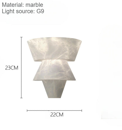 Spanish Marble Wall Lamp Modern Luxury LED Wall Light Creative Living Room Bedroom Corridor Bathroom Villa Wall Decor G9 Bulb