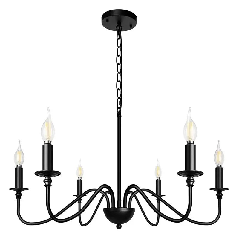 Retro Loft Living Room Chandelier Lighting E14 Vintage American Style Black/Gold Ceiling Chandelier Household Dining Room Light