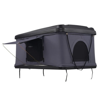 SucceBuy Rooftop Tent Hard Shell Roof Top with Telescopic Ladder Thick Mattress Waterproof Windproof Jeep SUV Van Pickup Truck