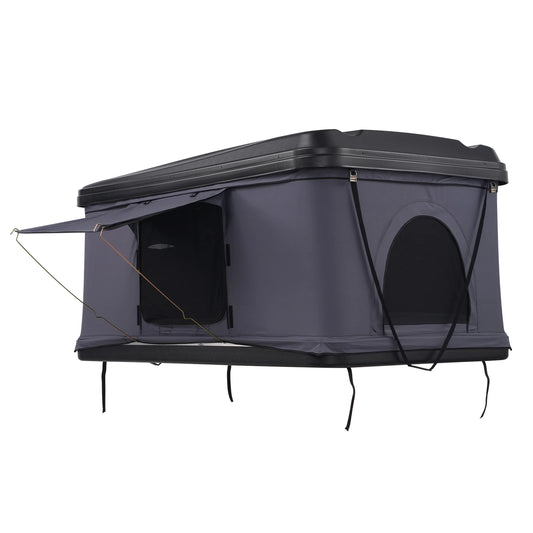 SucceBuy Rooftop Tent Hard Shell Roof Top with Telescopic Ladder Thick Mattress Waterproof Windproof Jeep SUV Van Pickup Truck