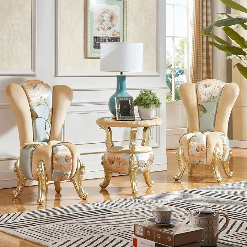 European-Style Leisure Chair Coffee Table Three-Piece Living Room Sofa Couch Balcony Table and Chair Living Room