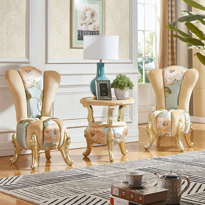 European-Style Leisure Chair Coffee Table Three-Piece Living Room Sofa Couch Balcony Table and Chair Living Room