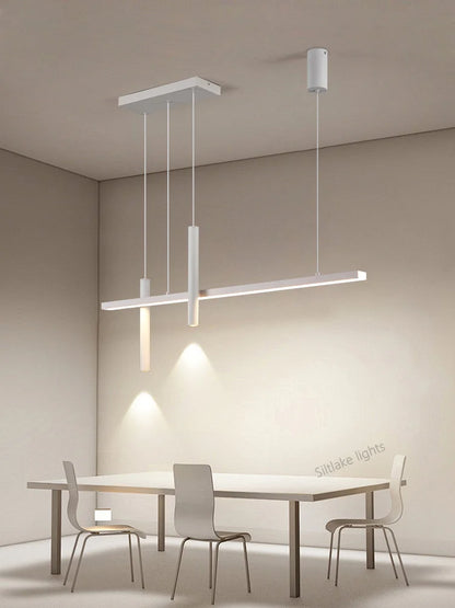 New restaurant chandelier modern simple dining room table bar lights long strip spotlight creative designer pendant lamps