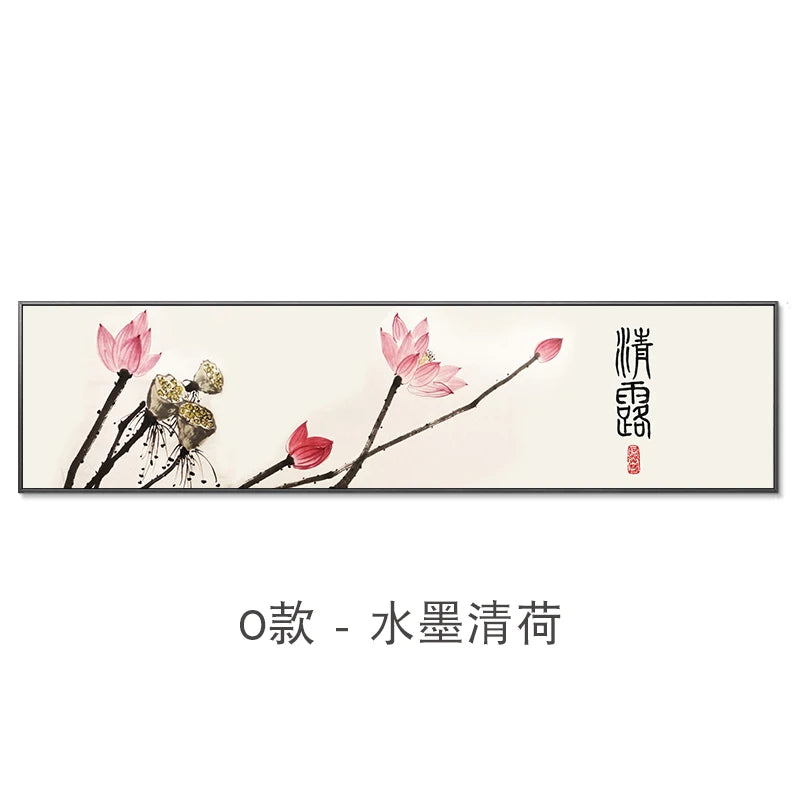 New Chinese Zen Flower and Bird Bedhead Painting Living Room Decoration Painting Sofa Background Wall Mural Painting Home Decor