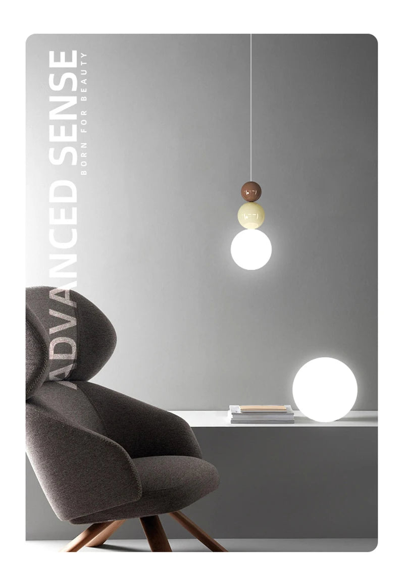 Nordic Pendant Light Modern LED Hanging Lamp Cream Style Indoor Lighting Room Decor Bedroom Living Room Bedside Light Fixture