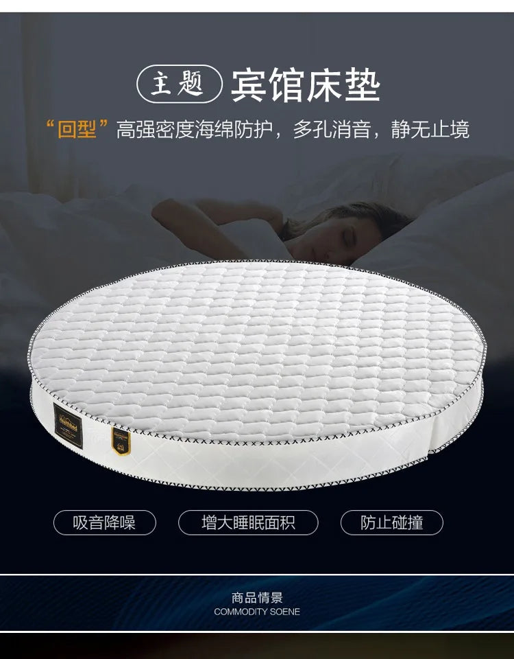 Cozy Spring Round Mattresses Hard Foldable Folding Queen Round Mattress King Size Sleeping Colchon Plegable Bedroom Furniture