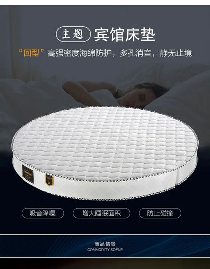 Cozy Spring Round Mattresses Hard Foldable Folding Queen Round Mattress King Size Sleeping Colchon Plegable Bedroom Furniture