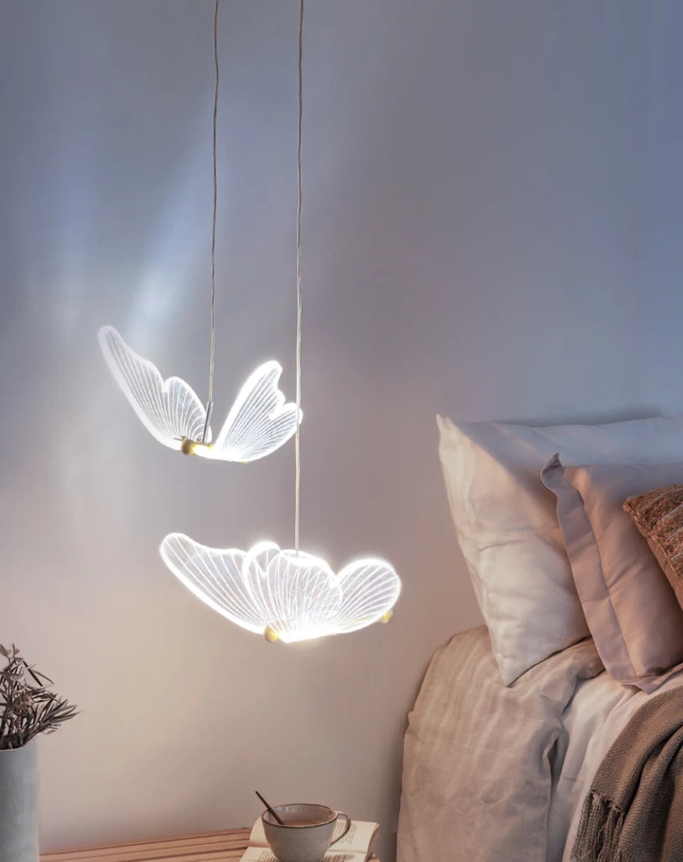 Butterfly Chandelier LED Ceiling Pendant Light Hanging Lamp Dining Living Room For Home Decora Indoor Lighting Bedroom Luminaire