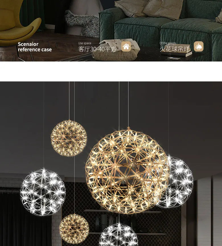 Chandelier Shop Commercial Spark Ball Full Sky Star Milk Tea Shop Restaurant Exclusive Network Bar Creative Art Decoration Light