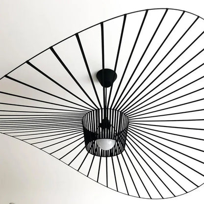 Nordic Vertigo Straw Hat Pendant Lights French Fabric for Restaurant Artistic and Creative Living Room Bedroom Hoom Decor Lamp
