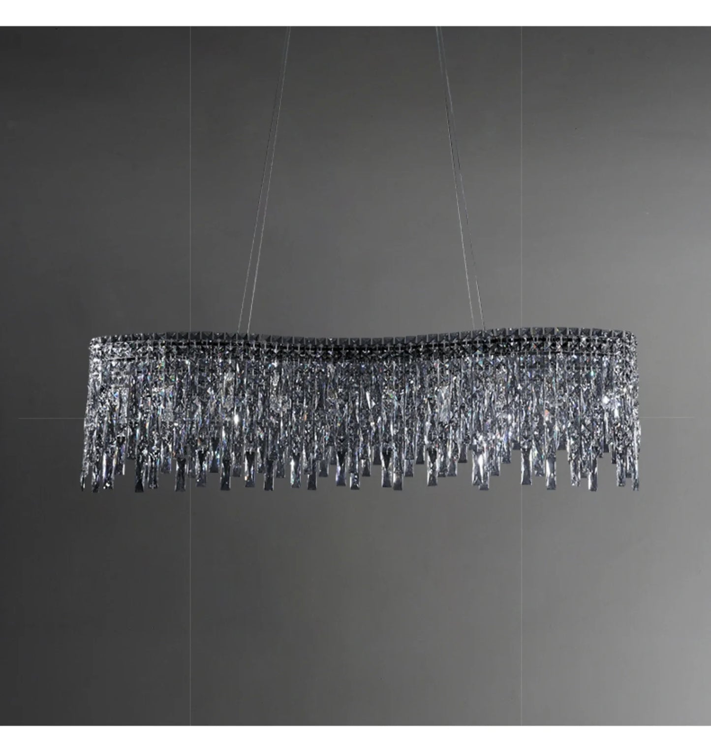 Italy Designer Luxury Chrome Chandelier K9 Crystal for Dining Room Hotel Hall Villa Bar Round Long  Hanging Light Fixture Decor