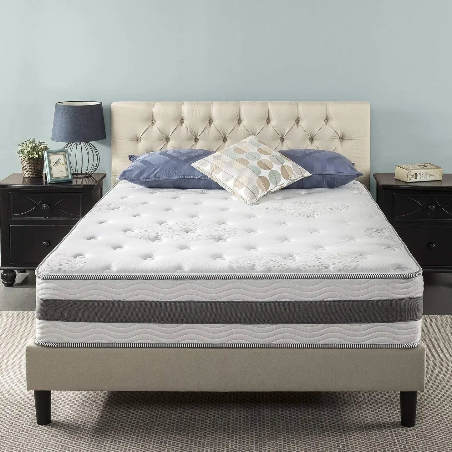 High Quality Hotel Natural Latex King Queen Size Memory Pillow Top Foam Bed Pocket Spring Mattress in a Box
