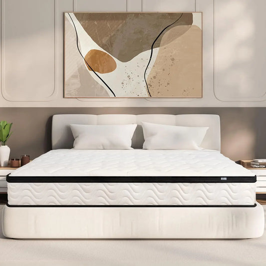 Full Size Mattress 10 Inch  Full Mattresses in a Box Hybrid  Medium Firm Feel Memory Foam and Individual Pocket Springs