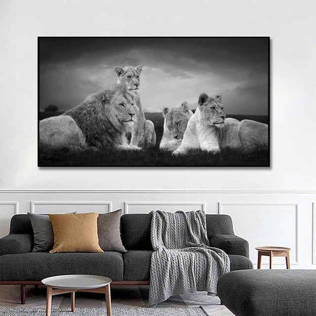 Large Size Lion Leopard Animals Posters African Elephant Tiger Wall Picture Canvas Painting One Piece Home Decoration No Frame