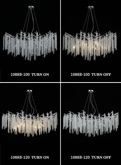 Round Gold Crystal Chandelier For Bedroom Living Room Dining Room Lounge Modern Luxury Gold Ceiling Crystal Branch Chandeliers