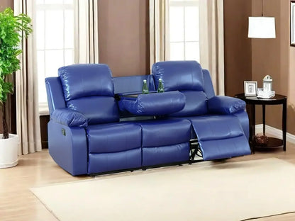 Beige Recliner Sofa Set, Manual Reclining Sofa Living Room Furniture Sets Bonded Leather Reclining sofas(Beige, 3PCS Set)