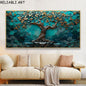 Abstract 3D Bule Flower Tree Poster and Prints Modern Canvas Painting Wall Art Pictures for Living Room Home Decor No Frame