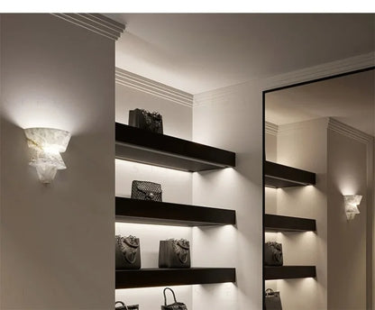 Spanish Marble Wall Lamp Modern Luxury LED Wall Light Creative Living Room Bedroom Corridor Bathroom Villa Wall Decor G9 Bulb