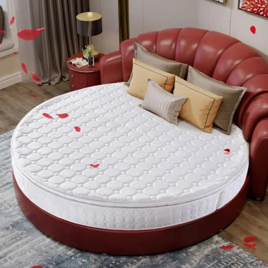 Double Spring Round Mattresses Folding Hard Foldable Queen Round Mattress King Size Sleeping Colchon Plegable Bedroom Furniture