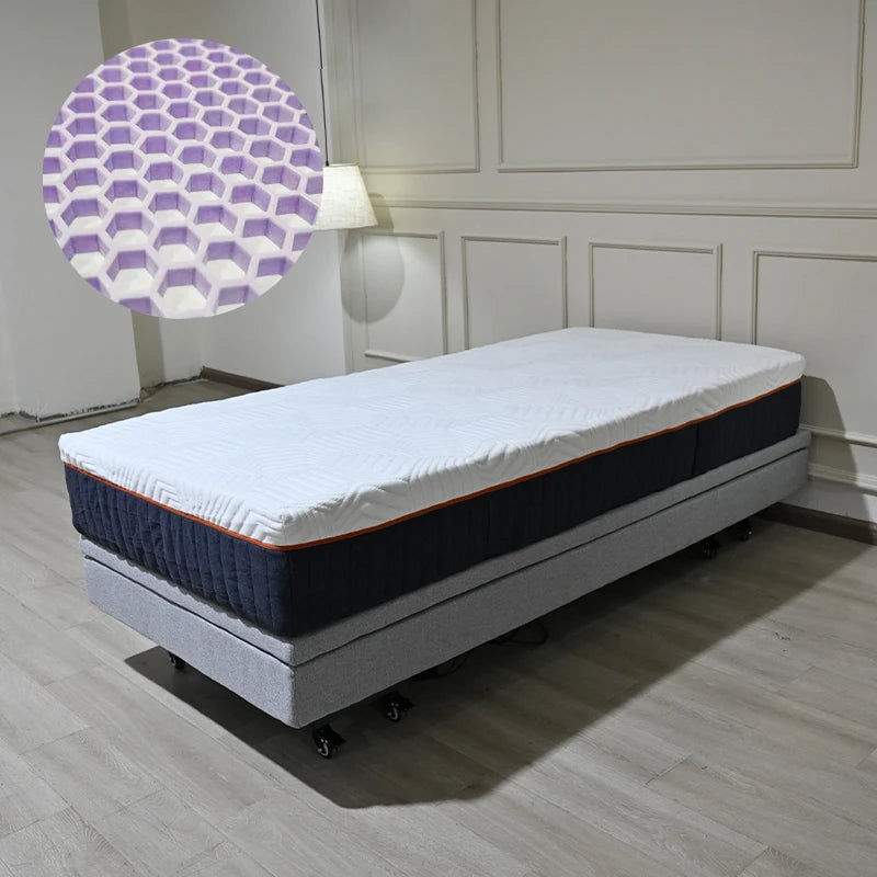 New Fashion Comfortable No Pressure Grid Shape Gel Tpe Topper Full Size High Quality Mattress