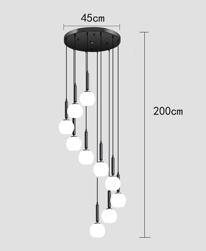 Modern ring stairs led lights pendant light lamps for living room led Chandeliers for dining room hanging light indoor lighting