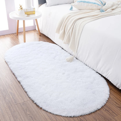 Thicken Faux Fur Area Rugs Oval fluffy Long Hair Carpet Floor mats plush Soft door Mat bedside carpets for bedroom living room