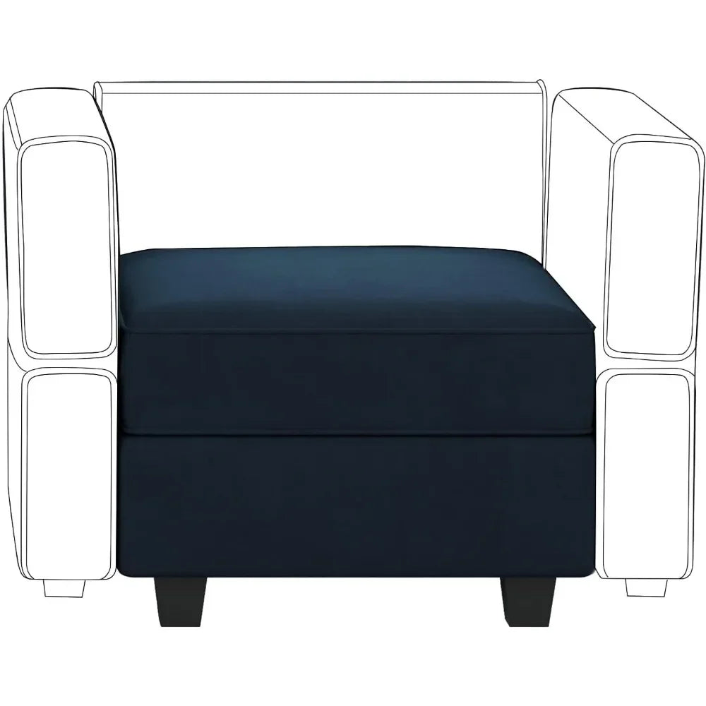Storage of Modular Segmented Sofas Ottoman Modular Square Seats Item Weight 92 Pounds Cube Velvet Footstool Blue