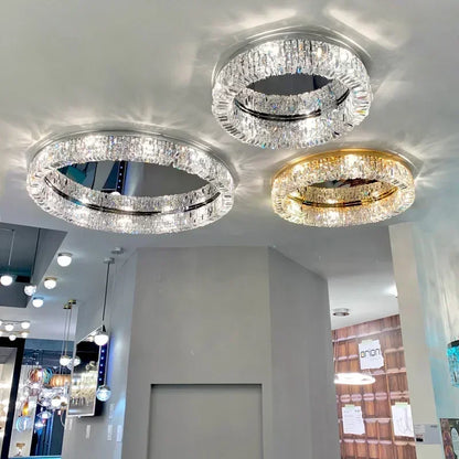 Luxury Modern Minimalist Crystal Glass Round Ceiling Chandelier for  Living Room Bedroom Study Led Indoor Lighting Decor
