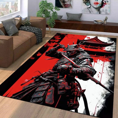 15 Size Samurai Spirits Pattern Rug Carpet for Living Room Bathroom Mat Creative Doormat Carpet for Bedroom Home Decor Play Mat