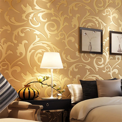 3D Grey Victorian Damask Embossed Wallpaper Roll Home Decor Living Room Bedroom Wall Coverings Silver Floral Luxury Wall Paper