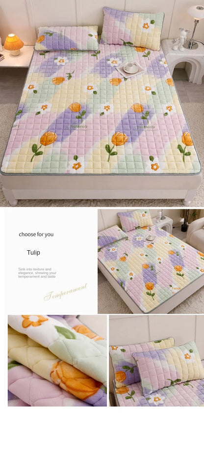 Fleece Topper Mattress Foldable Pad Sleeping Mat on The Floor Tatami Orthopedic Pillow Top Double Bed Bedroom Furniture Futon