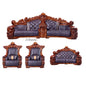 Ebony sofa leather combination, living room villa luxury solid wood furniture