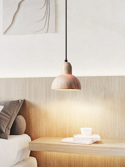Yellow cave stone wabi-Sabi wind bedroom bedside chandelier Creative cream style homestayretro medieval restaurant small chandel
