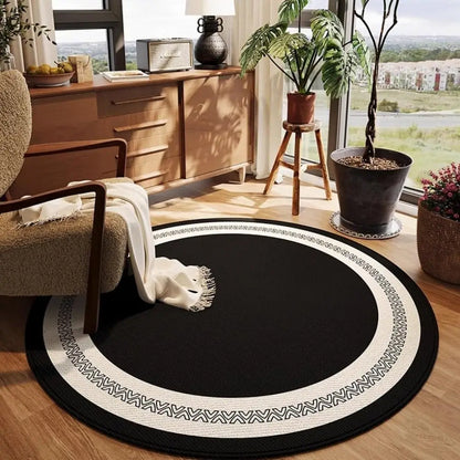 VIKAMA Light Luxury Carpet Round Game Living Room Computer Bedroom Chair Floor Mats Basket Gaming Video Carpet Home Decoration
