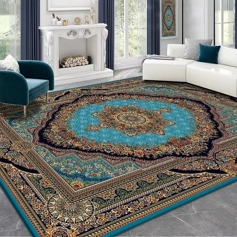 Vintage Persian Red Carpet Living Room High-end Luxury American Hairless Tea Table Rug Bedroom Bed End Anti-slip Large Area Mat