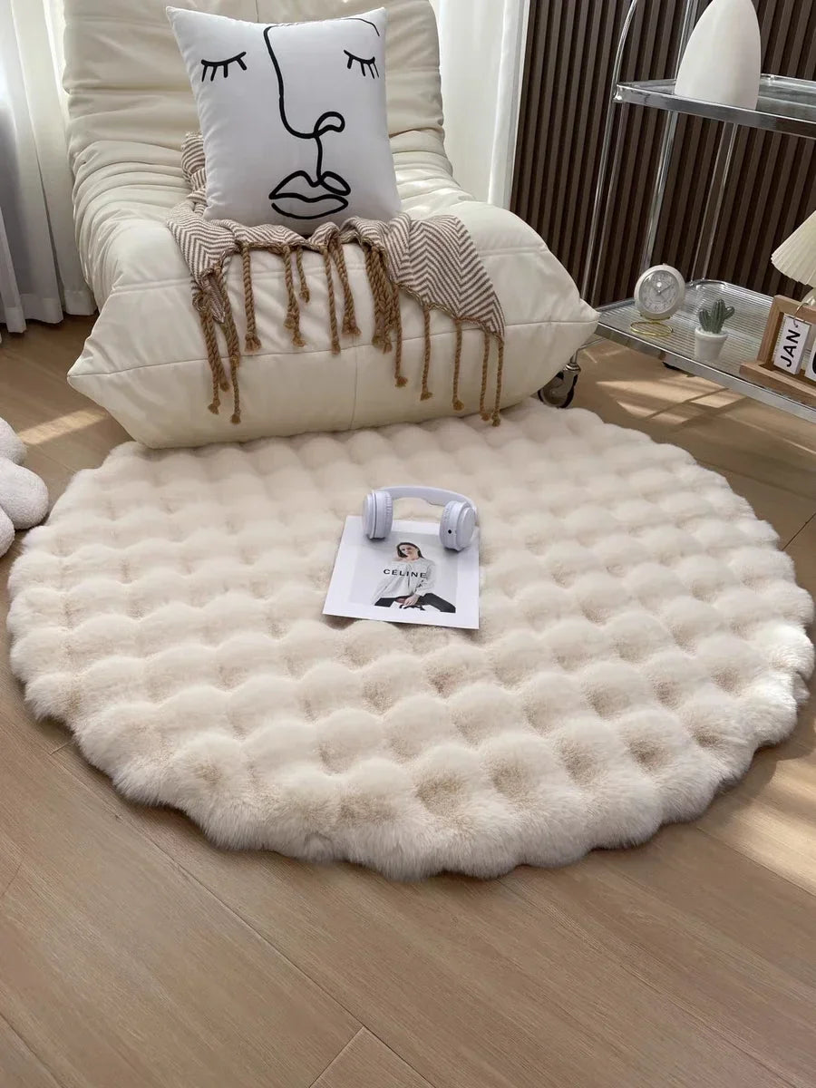 Room Decor Plush Round Carpets for Living Room 2024 Non Slip Shaggy Rug Floor Mat Soft Area Rugs Bedroom Bedside Fluffy Mats