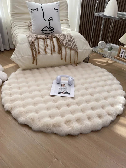 Room Decor Plush Round Carpets for Living Room 2024 Non Slip Shaggy Rug Floor Mat Soft Area Rugs Bedroom Bedside Fluffy Mats