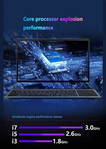 16+14 Dual Screen Touch Intel Core i7-9750H Gaming Business Laptop RAM 64GB SSD 4TB Backlight 6-Core 12 Thread DDR4 HD 4.5GHz