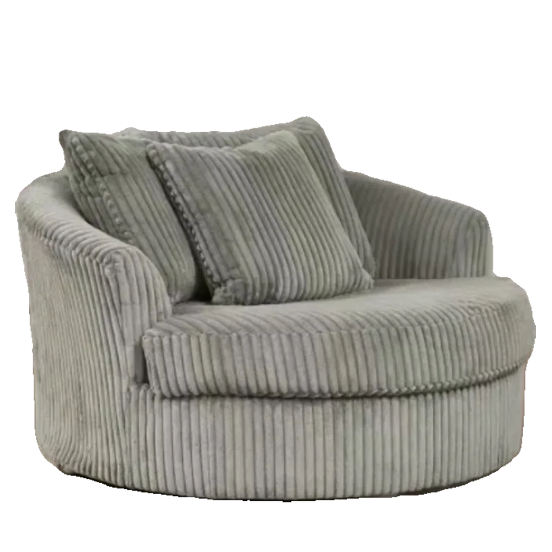 Leisure Comfy Single Sofa Chair Soft Upholstered Movable Swivel Accent Chair for Living Room Bedroom Armchair with Wheels
