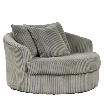 Leisure Comfy Single Sofa Chair Soft Upholstered Movable Swivel Accent Chair for Living Room Bedroom Armchair with Wheels