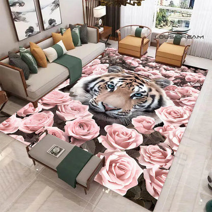 3D tiger printed carpet Fashion yoga mat Photography prop room decor  area rug  carpets for living room