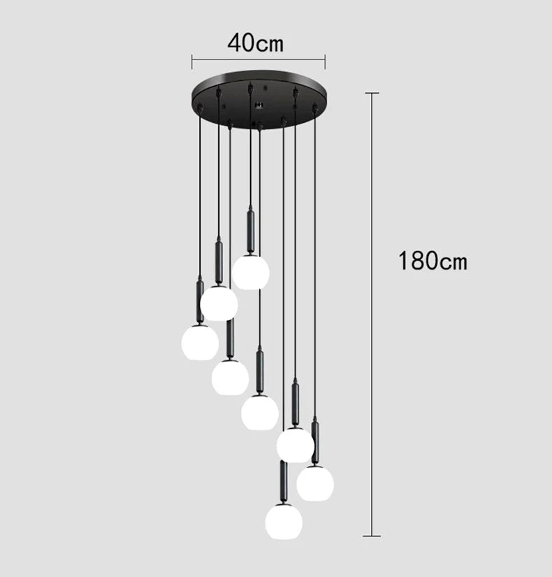 Modern ring stairs led lights pendant light lamps for living room led Chandeliers for dining room hanging light indoor lighting