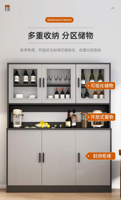 Modern Tall Minimalist Sideboard Buffet Slate Cupboard Living Room Furniture Entrance Hall Console Table Kitchen Storage Cabinet