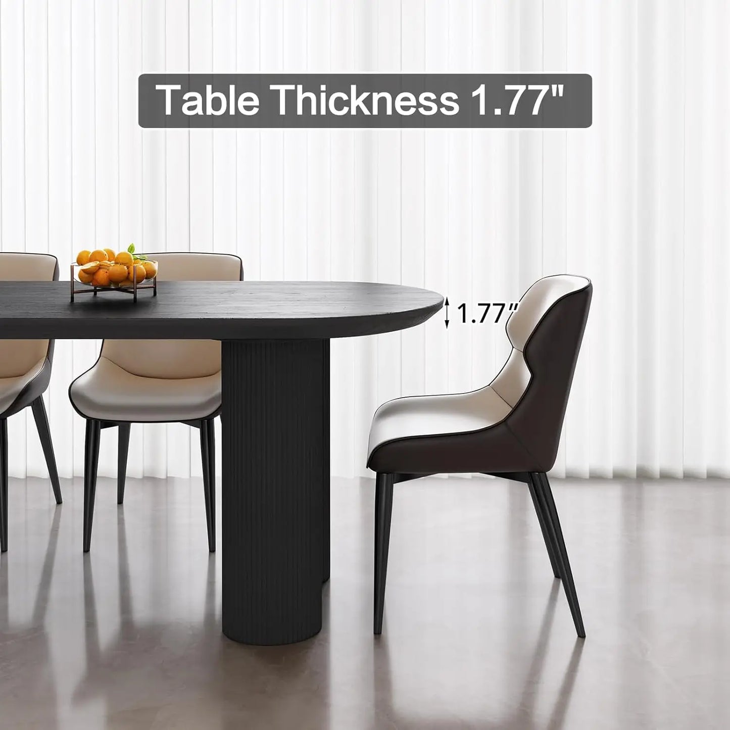 Dining Table Set for 4, 55" Oval Dining Room Table and Chairs Set 4C Baking Paint Technology, Dining Tables with 4 Chairs
