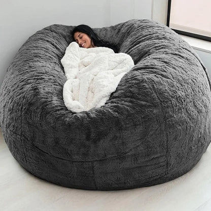 Soft Warm 180*90cm Fur Giant Removable Washable Bean Bag Bed Cover Comfortable Living Room Furniture Lazy Sofa Coat