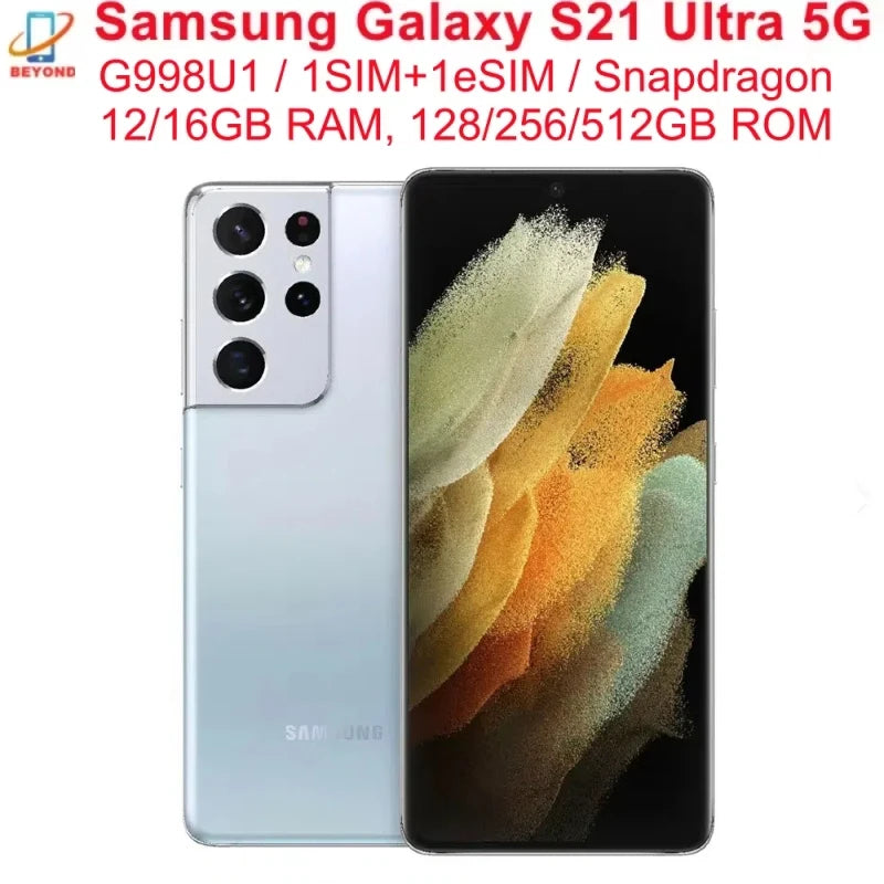 Samsung Galaxy S21 Ultra 5G G998U1 6.8" AMOLED RAM 12/16GB ROM 128/256/512GB Snapdragon NFC Unlocked Original Android Phone