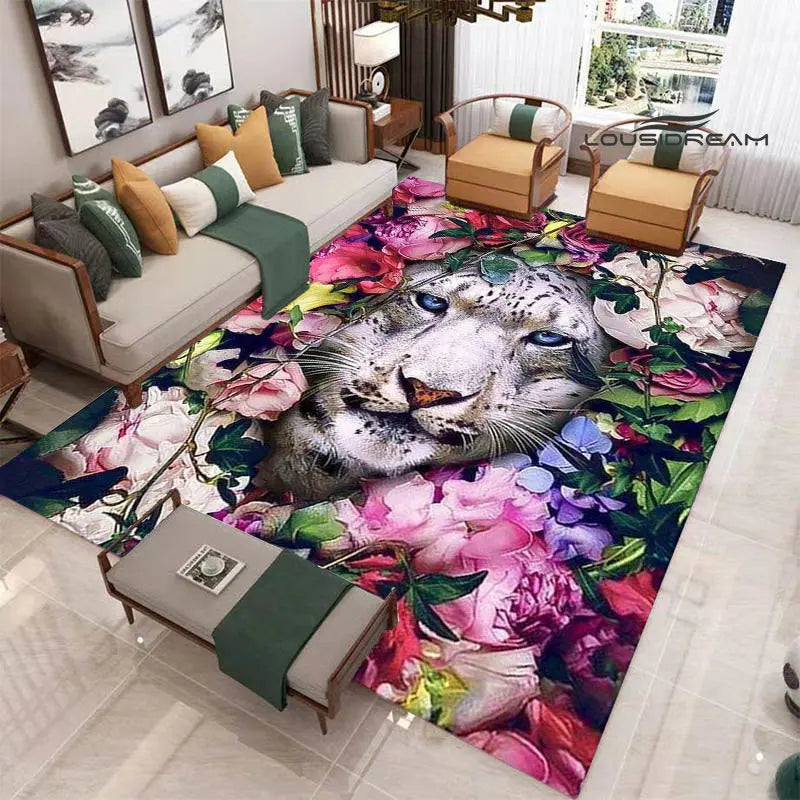 3D tiger printed carpet Fashion yoga mat Photography prop room decor  area rug  carpets for living room