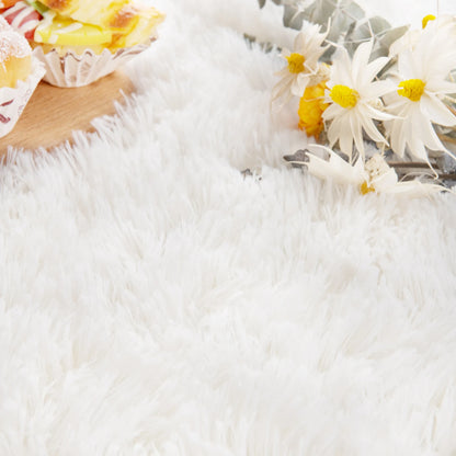 Thicken Faux Fur Area Rugs Oval fluffy Long Hair Carpet Floor mats plush Soft door Mat bedside carpets for bedroom living room